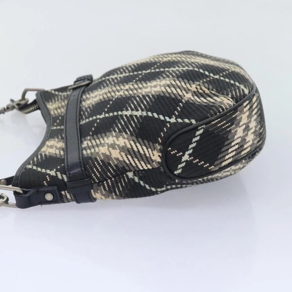 BURBERRY Nova Check Blue Label Shoulder Bag Canvas Black - Picture 4 of 15
